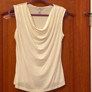 Dress barn Dress Top with cascading neck line. Stretchy material.
